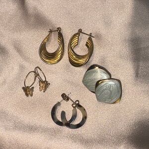 Lot of 4 Pairs Vintage and Modern Earrings